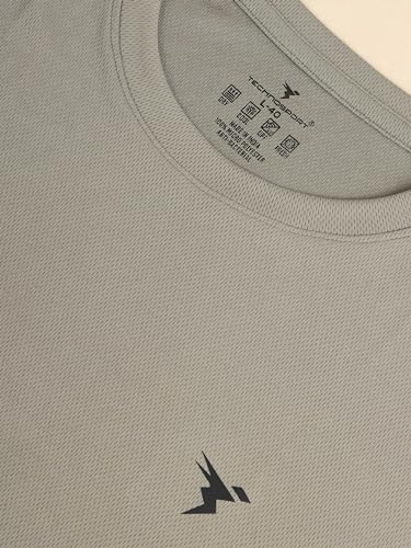 Image of TECHNOSPORT Men's Slim Fit Polyester Activewear Sports T-Shirt with Moisture-Wicking Comfort for Workout, Running & Gym