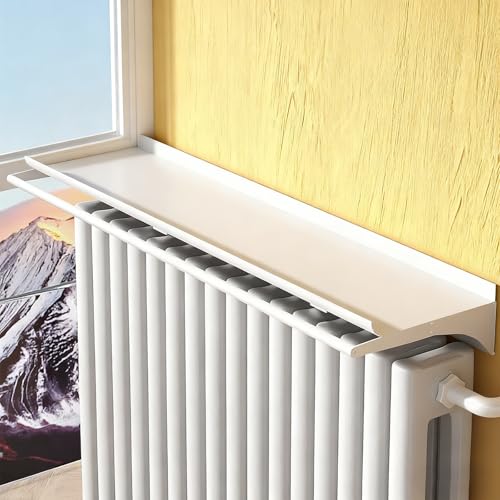 Estante de radiador, estante de pared de metal, sin taladrar, cubierta moderna para calefacción, fácil montaje para salón, dormitorio, pasillo