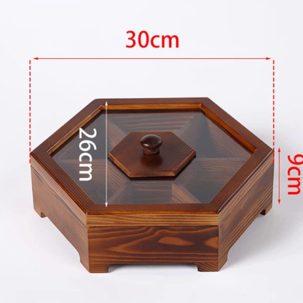 Candy and Biscuit Wooden Storage Box With Lid, Food Storage Container, Nuts, Snacks, Fruit, Food Jar Set (D 9cm)