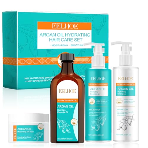 4 Piezas Marroqui Set, Marroqui Shampoo, Marroqui Oil Hair Treatment, Argan Oil of Morocco, Aceite de Argan para el Pelo, Aceite Pelo Seco y Dañado