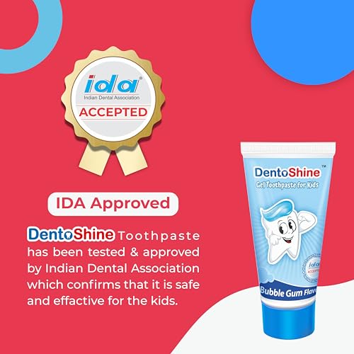 Image of DentoShine Gel Toothpaste for Kids | Pack of 3 (3, Bubblegum) | IDA Accepted