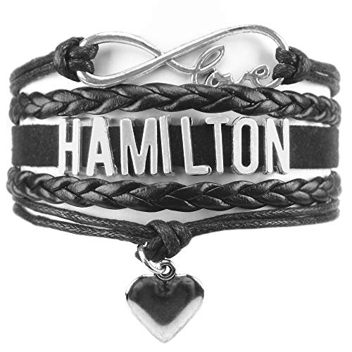PHASSION Alexander Hamilton Bracelet - Black Adjustable Wrap With Infinity Love Charm Jewelry