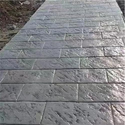 Suelo de baldosas de piedra con molde de hormigón texturizado 3