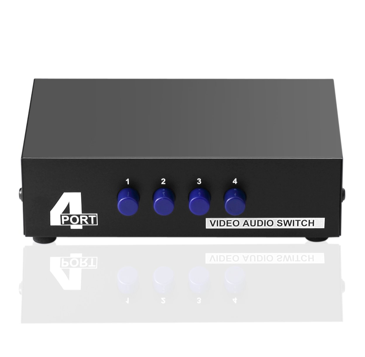 Przełącznik 4 w 1 4 AV Audio Video L/R RCA, czarny, do konsol do gier DVD STB