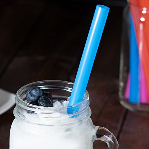 Alink 100 Extra Large Plastic Bubble Tea Smoothie Straws, 1/2" Wide X 8 1/2" Long Wide Boba Straws #TOP4