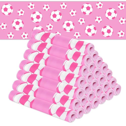 Image of 30Pcs Pink Soccer Ball Cooling Towels for Neck and Face 40 x 12 Inch Sports Team Gifts Sweat Microfiber Workout Ice Towel for Gym Pink Breathable Chilly Bulk Neck Wraps for Athletes Camping Outdoor