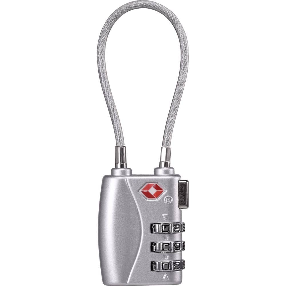 Sygonix SY-5044450 Cable Lock 33 mm TSA Silver Combination Lock