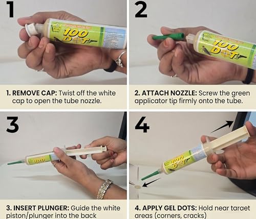 Image of Turning Point Natural Care Cockroach Gel injection 35grm |10 Minutes Result Guaranty|Removes Entire Cockroach Infestation|Powerful Cockroach Repellent For Home|100% Organic Chemical Free (100 Dots Injection 35 grm)