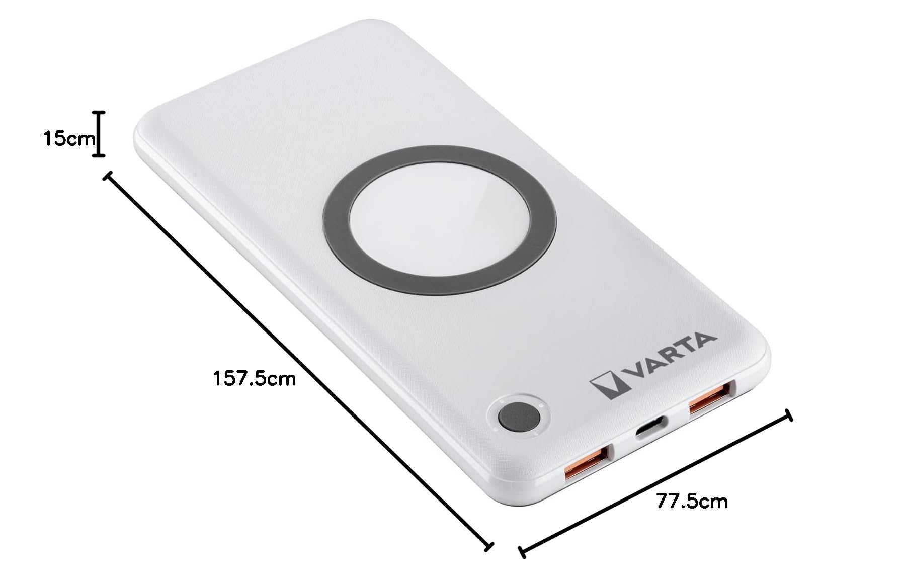 VARTA Wireless Power Bank 10000 mAh, 18 W Fast Charging, USB C PD