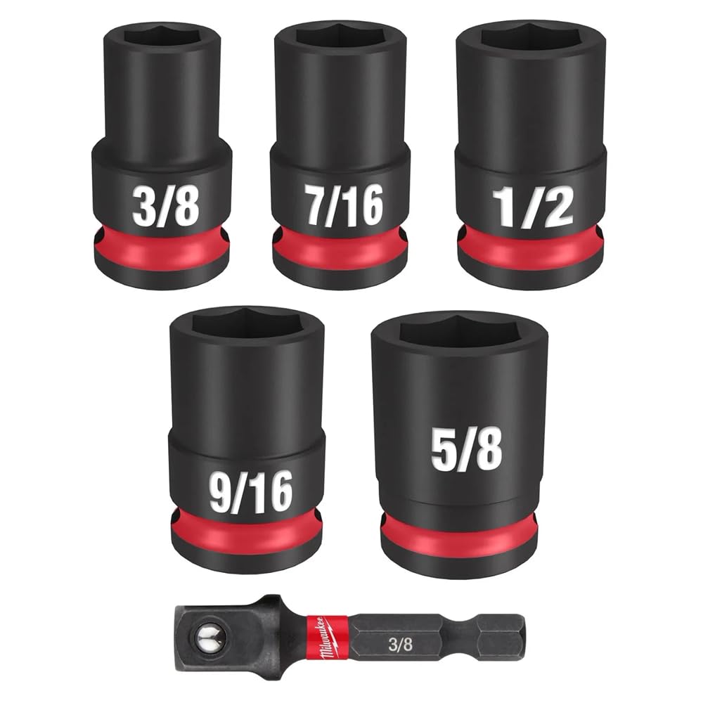 Milwaukee Shockwave 3/8 standard SAE douilles clé à choc impact duty jeu de 6 pièces robustes