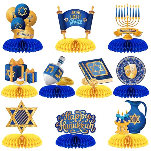 Decoración de mesa de Menorah Dreidel para cenas de invierno y fiestas familiares de Janucá
