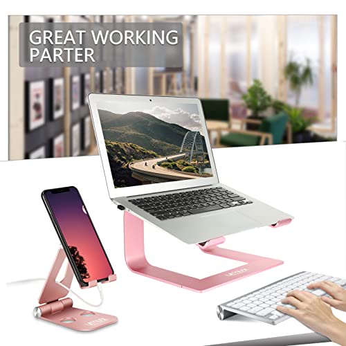 Urmust-Laptop-Stand-for-Desk-Aluminum-Computer-Stand-for-Laptop-Riser-Holder-Notebook-Stand-Compatible-with-MacBook-Air-Pro-Dell-HP-Lenovo-Samsung-Alienware-All-Laptops-11-156Rose-Gold