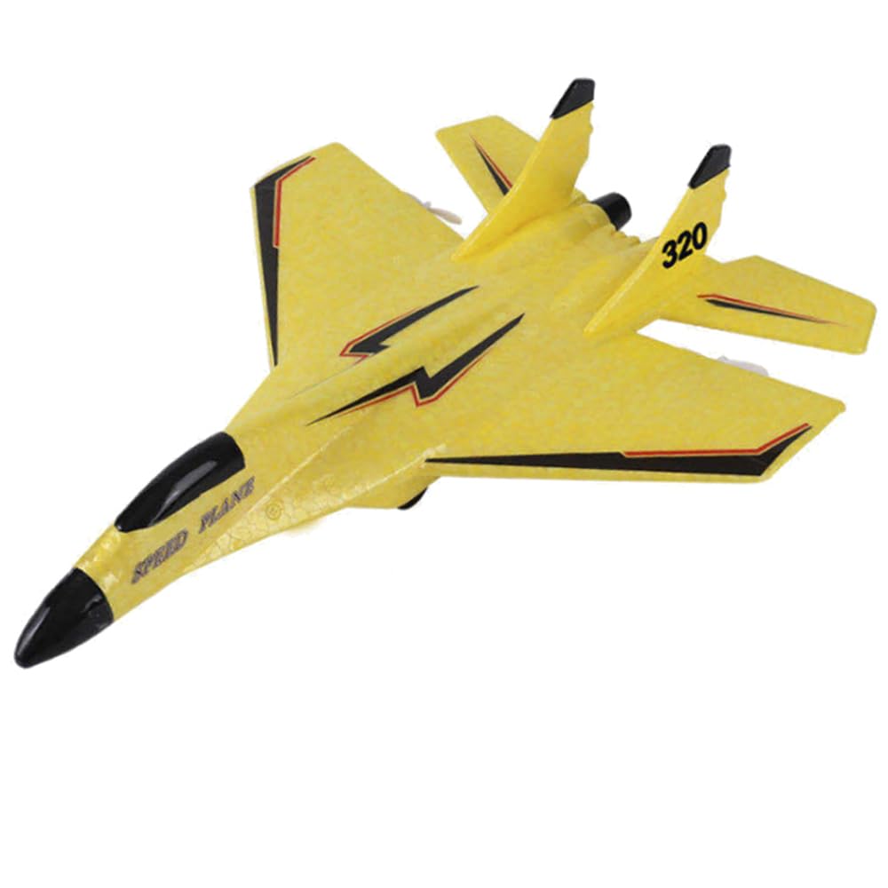soputry Remote Control Airplane Toy, Gravity Glider Foam RC Fighter Plane Jet with Lights, Remote Control Air Planes Fighter Plane Glider Airplane Toy Gifts Airplane Model for Age 8-12 (Yellow)