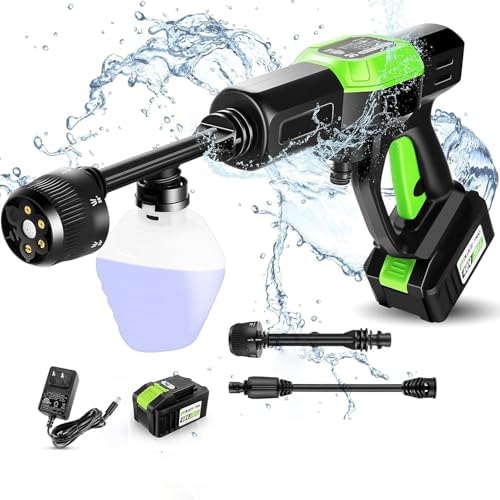 Homdox Cordless Pressure Washer, 1300 PSI Portable Power Washer w/Rechargeable 40V 2.0Ah Battery 6-in-1 Nozzle, Pressure Washer Battery Powered for Home/Cars Cleaning, Charger Included