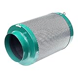 MELONFARM 8 Inch Inline Air Carbon Filter Carbon Filter Odor Control Scrubber with Australia Virgin Charcoal for Inline Fan, Pre-Filter Included for Indoor Gardens, Grow Tent, Hydroponics