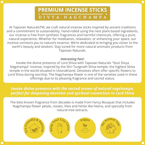 Image of Premium Nagchampa Incense Sticks (40 Sticks) - Handcrafted, Pure, Calming & Meditative Fragrance for Spiritual Practices, Yoga & Relaxation