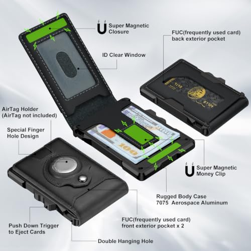 Image of furid Genuine Leather Wallet for Airtag: RFID Wallets with Airtag Holder
