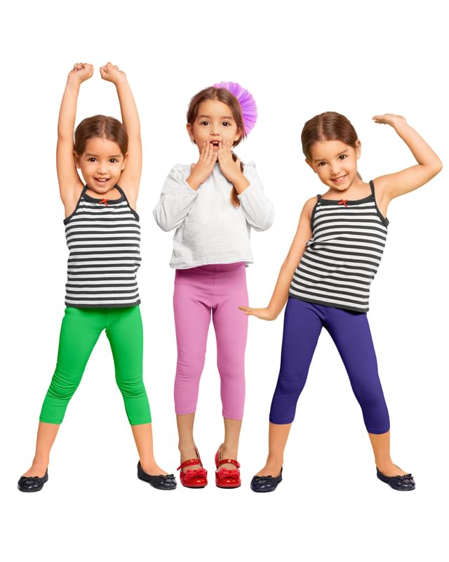 Image of NIK & KNIT Premium Stretchable Plain Capri Leggings for Girls /Kids | Night Wear | Leggings /Capris (Top /T-Shirt NOT Included)