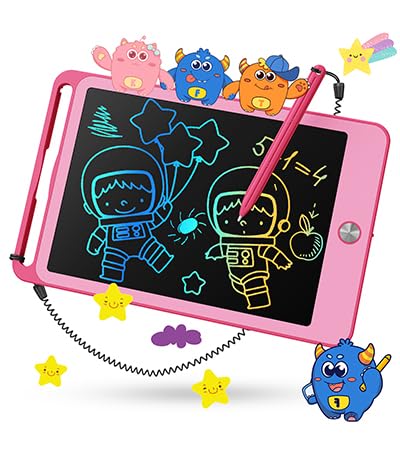 TEKFUNKids Toys for 2 3 4 Years Old Boys Girls Toddler, 8.5inch LCD Writing Tablet Erasable Drawing Tablet Writing Pads, Kids Travel Learning Toys Boys Girls Birthday Gifts Age 3 4 5 6 7 (Pink)
