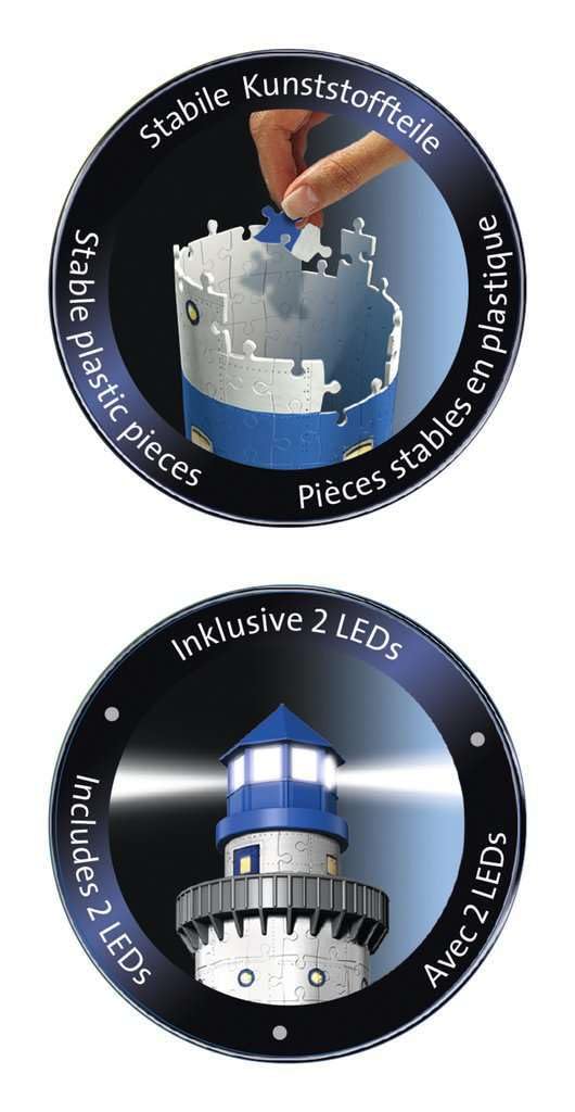 Ravensburger Italy- Puzzle 3D Faro-Edizione Speciale Notte, 216 Pezzi, 12577 7