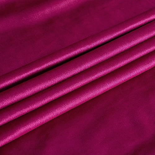 Image of PRIMROSE Hot Pink Velvet Curtains 96 inch Long for Living Room,Set of 2 Panels Blackout Rod Pocket Back Tab Window Treatment Room Darkening Heavy Decorative Curtains Drapes for Bedroom