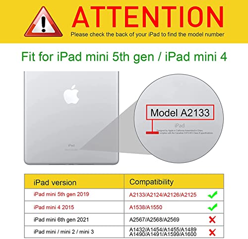 Image of SwooK Hybrid Case for 7.9 inch iPad Mini 5 /4 - Shockproof Clear Back Shell Flip Cover (Black)