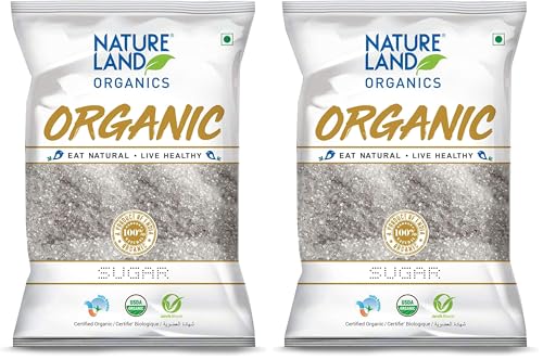 Image of Natureland Organics White Sugar 1 Kg (Pack of 4) - Organic Sugar