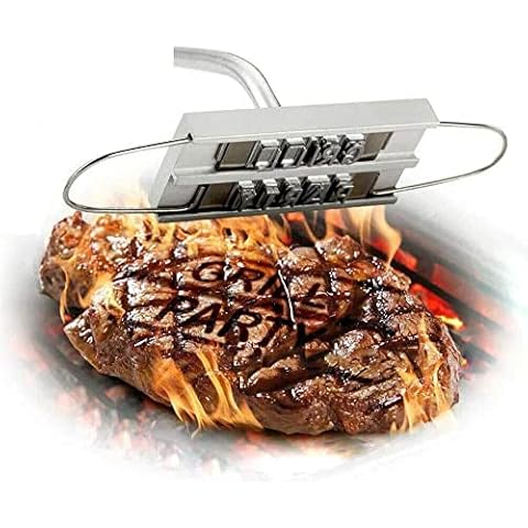 YUEWO BBQ Branding Iron with Changeable Letters Grilling BBQ Tools Perfect for Branding Steaks, Burgers, Chicken, Meat Cover