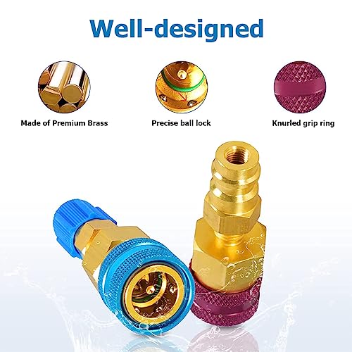 Zipelo ZIPELO-BCHA60 R1234Yf Quick Couplers Kit, R1234Yf To R134A Conversion Kit, High Low Side Adapters Hose Fitting Connector For R1234Yf Refrigerant Car Air Conditioning System Ac Charging thumb #3