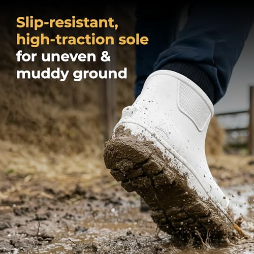 Image of Waterproof Deck Boots for Women | Lightweight, Anti-Slip Rubber Rain Boots, 10 oz each | Pull-On Fishing & Ankle Boots for Sailing, Boating, Docks, Camping | Garden Boots for Everyday