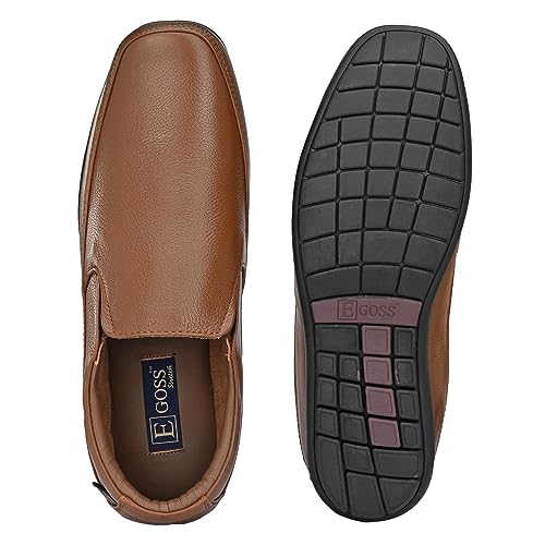 Image of egoss Stretch Genuine Leather Slip-On Shoes for Men | Formal, Office Comfortable, Stylish & Durable Footwear - GS | Pp, 345 PP
