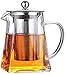 Czajnik Sooiy Czajnik ze szkła borokrzemianowego Herbata Kwadratowy filtr żaroodporny z zaparzaczem Herbata Mleko Herbata Oolong Kwiaty Filiżanka do herbaty (rozmiar: 950 ml) (950 ml)