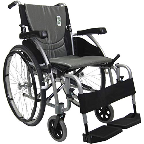 Karman Healthcare S-Ergo 115 20" Seat Width, Ultra Lightweight Ergonomic Wheelchair, Fixed Wheels - 25 lbs in Pearl Silver