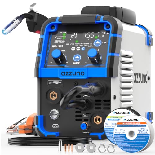 Image of AZZUNO Aluminum MIG Welder 155A, 110V /220V 5-in-1 Wire Feed Welder