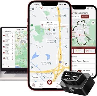 SafeTag Plug - OBD 2 / II Self-Install GPS Tracker, Car, Van, Motorbike etc. 34-205 Countries, Real Time Tracking and Notifications, 7 Day Free Trial - Sim Included, 12 Month Warranty