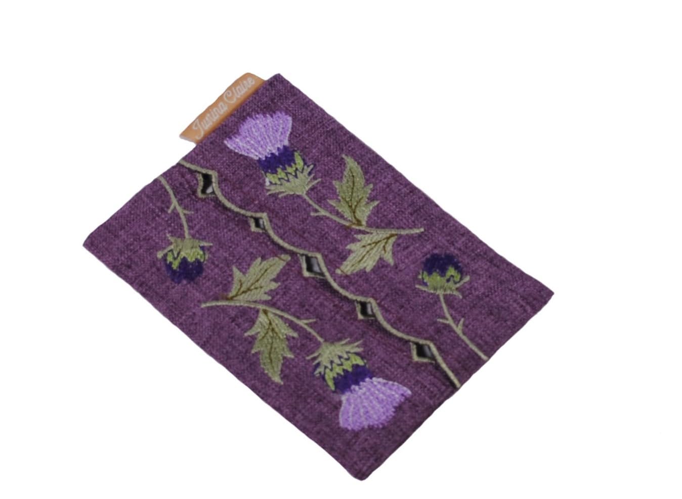 Pocket Tissue Holder in a Glencoe Thistle Design.