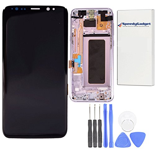 [Orchid Gray with Frame] AMOLED Touch Screen Display Digitizer LCD Replacement for Samsung Galaxy S8 by speedygadget