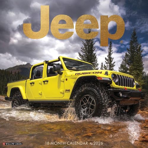 Willow Creek Press, Jeep 2026 Wall Calendar, 12'' X 12'', 18-Month Calendar with Stapled Binding