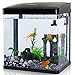 Nobleza - 14L Mini Aquarium Komplettset, Nano Aquarium Stabiles Einsteigerbecken mit LED-Beleuchtung und Eingebautem Filtersystem, Schwarz