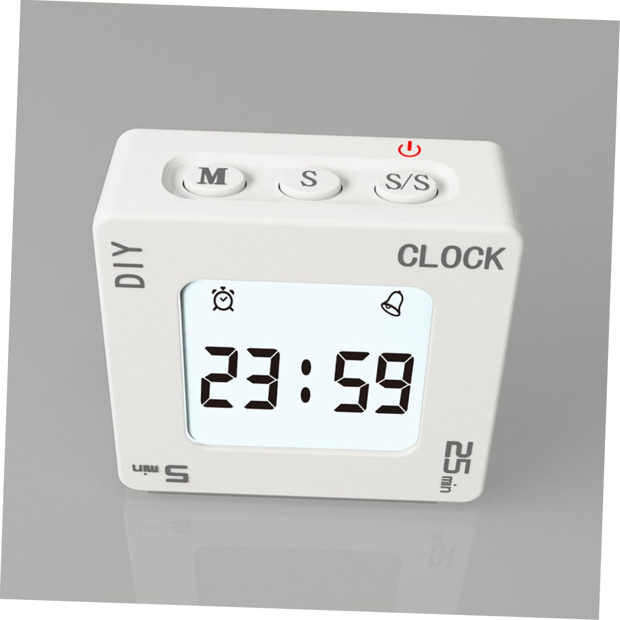 IMIKEYA 2pièces Minuteur Électronique Portable à avec Alarme Et Écran Lumineux Chronomètre pour Cuisine Bureau Blanc sans Batterie