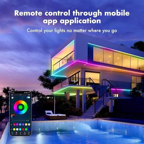 Image of IMNISHNAY RGB LED Strip Lights with App & Remote Control | Music Sync Neon Rope Light | USB Powered Flexible LED Lights for Bedroom, Gaming Setup, TV Backlight & Room Decor