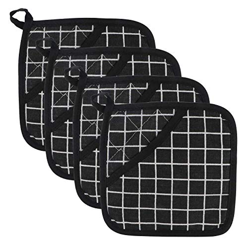 MELICAR Pot Holder Cotton Potholders Cloth Pocket Mitts Heat Resistant Hot Pad Square