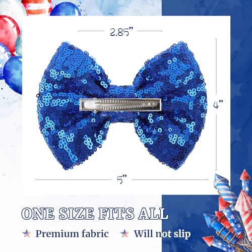 Pinzas para cabello con lentejuelas brillantes color azul marino miniatura 4