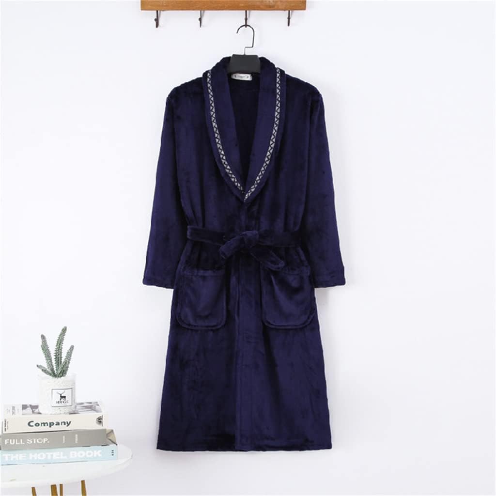 Winter Thick Warm Female Coral Fleece Kimono Robe Nightgown Bath Gown Sleepwear Men Nightwear