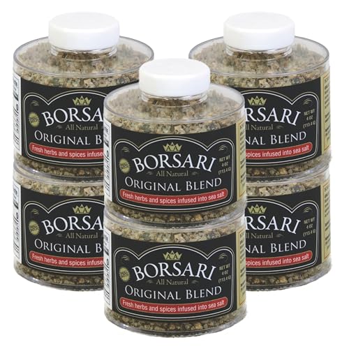 Borsari Original Seasoning Salt - 6-Shaker Spice Set - Seasoned Salt Blend - New Gourmet Seasoning Offering for 2026 - All Natural Seasoning Blend for Cooking (Original 4 oz, Pack of 6)