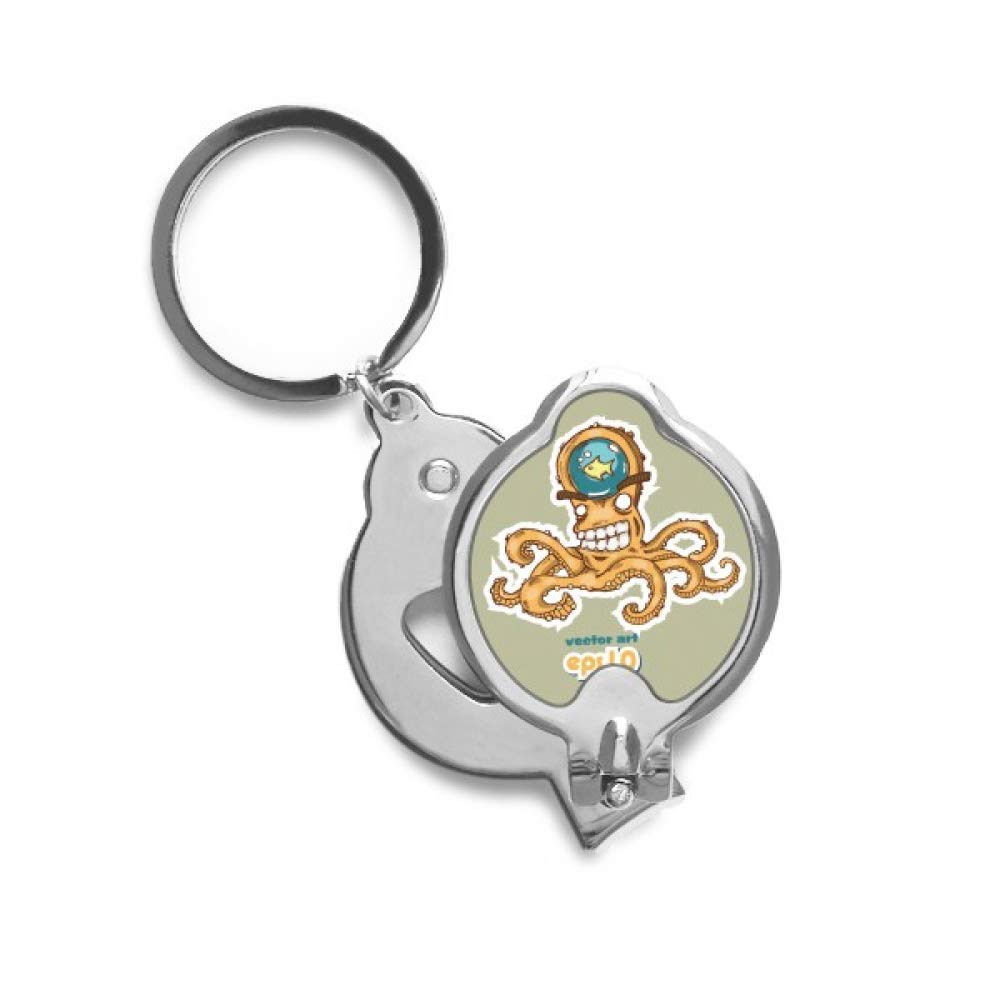 DIYthinker Orange Octopus Marine Life Pattern Fingernail Cutter Trimmer