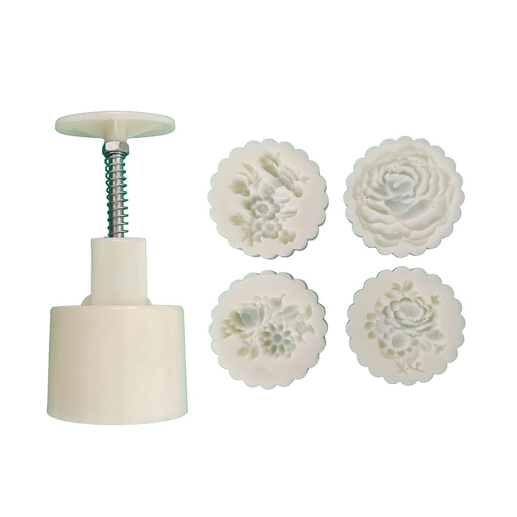 Kalttoy B Flower Pattern Dessert Maker Molds Holiday Pastries Tool Cookie Dessert Cutter Hand Pressure Molds Mold