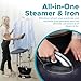 Steam & Go - All-in-One Garment Steamer and Iron, Pressurized Steamer For Clothes with Ironing Board and Clothing Hanger, Steam Iron Fabric Steamer for Wrinkles and Creases, Chemical-Free