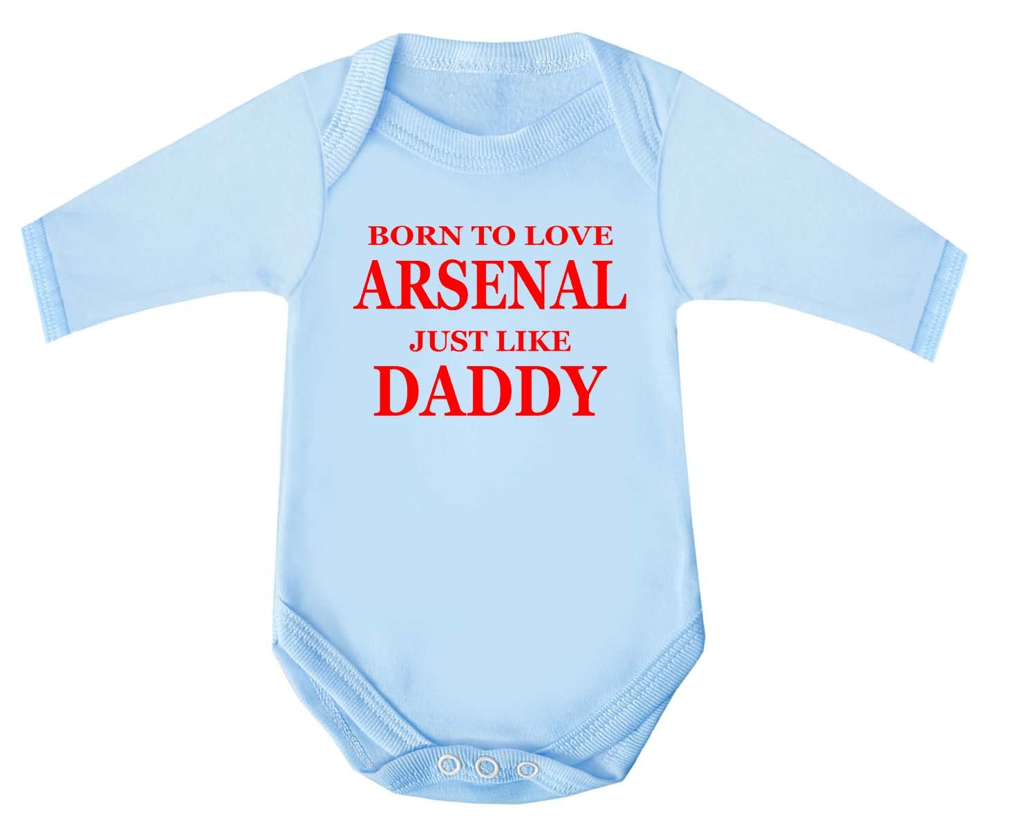 Arsenal Baby Sleepsuit Born To Love Arsenal Just Like Daddy