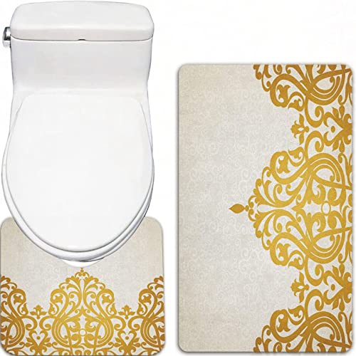 2-teilige rutschfeste Badematte,Mittelalterliche Motive im antiken viktorianischen Stil mit klassischen barocken und… – Bild 5